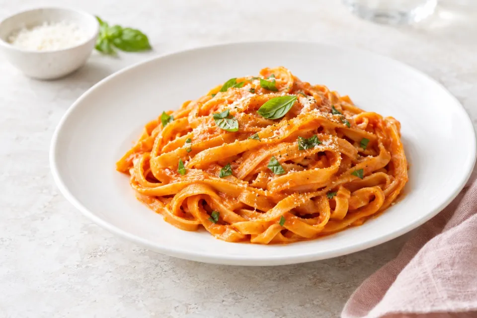 Orange Tomato Paste-Colored Fresh Pasta