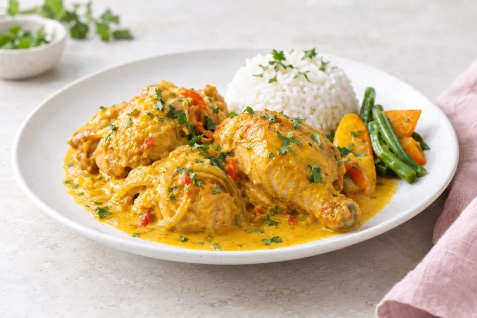 Coconut- and Ají Amarillo–Braised Chicken