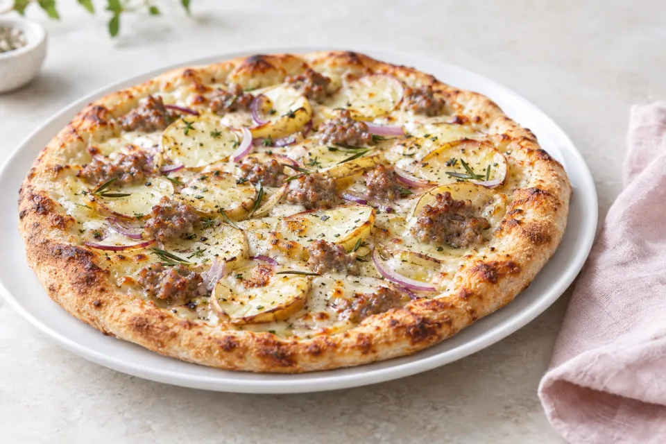 Potato and Sausage Pizza