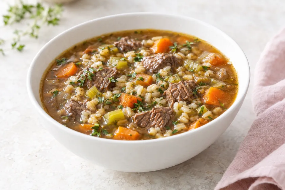 Pressure Cooker Beef Barley Soup