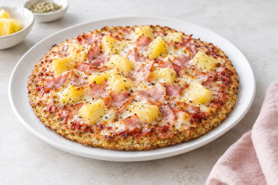 Hawaiian Pizza with Cauliflower Crust