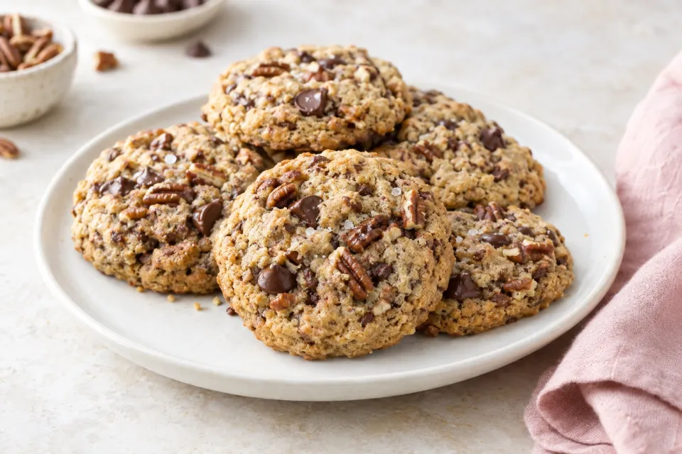 Malted Chocolate Chip-Pecan Cookies