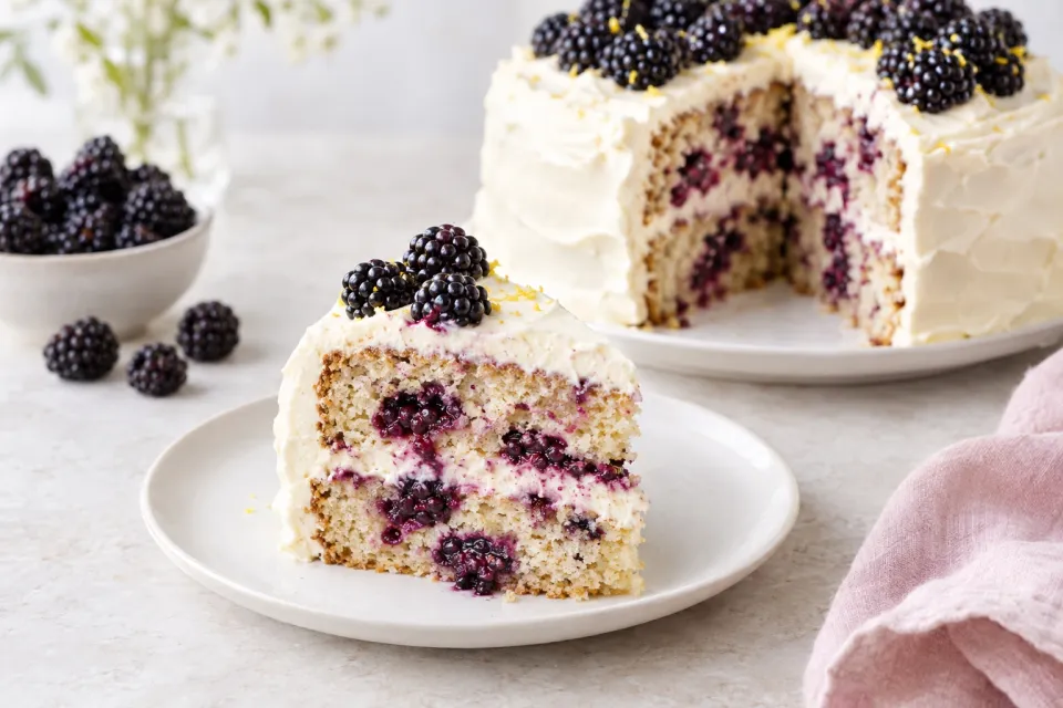 Blackberry Cake with Cream Cheese Frosting