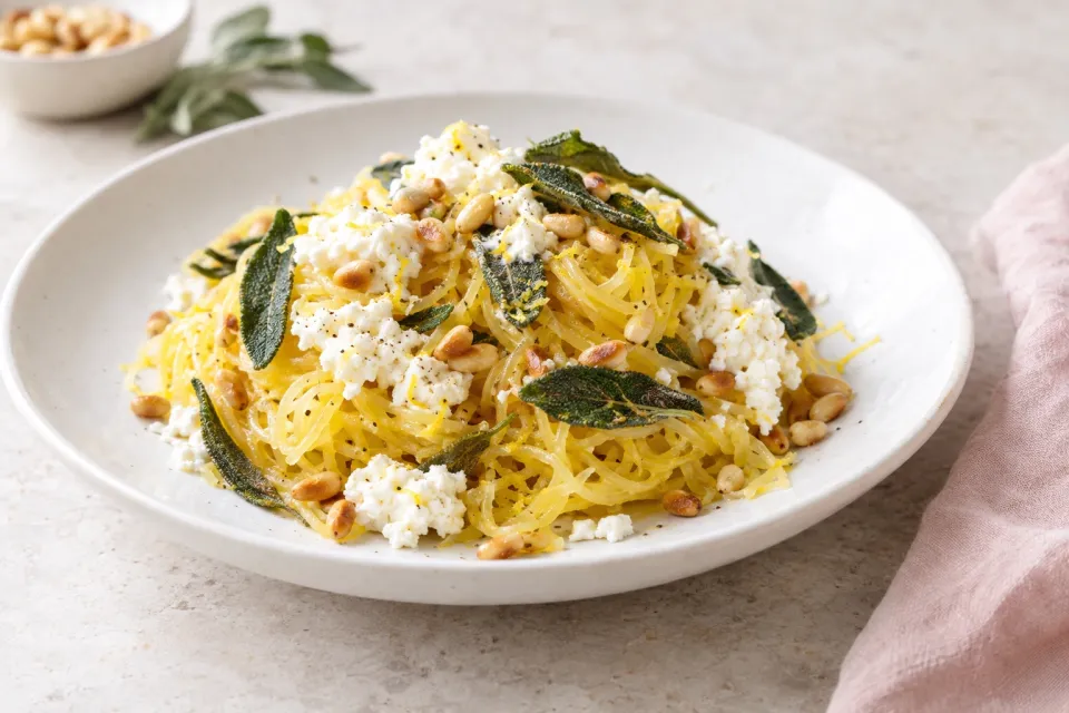 Spaghetti Squash with Ricotta, Sage, and Pine Nuts