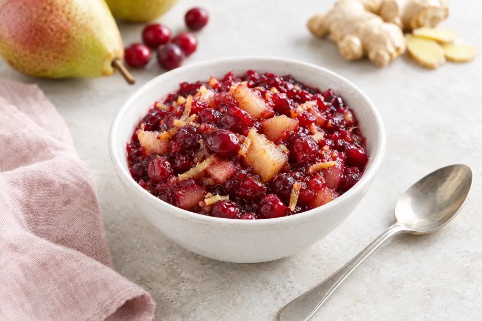 Pear and Ginger Cranberry Sauce