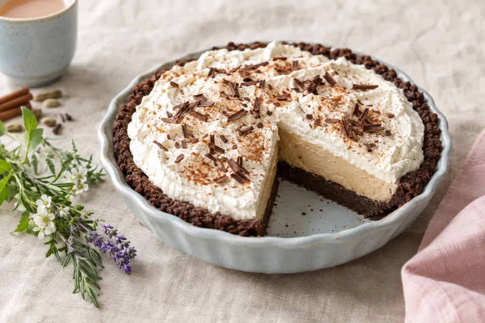 Black Bottom Chai Cream Pie