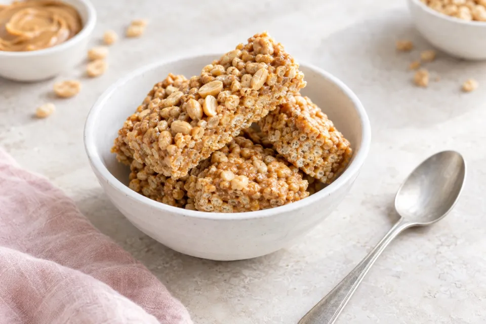 Crunchy Peanut Butter Cereal Bars