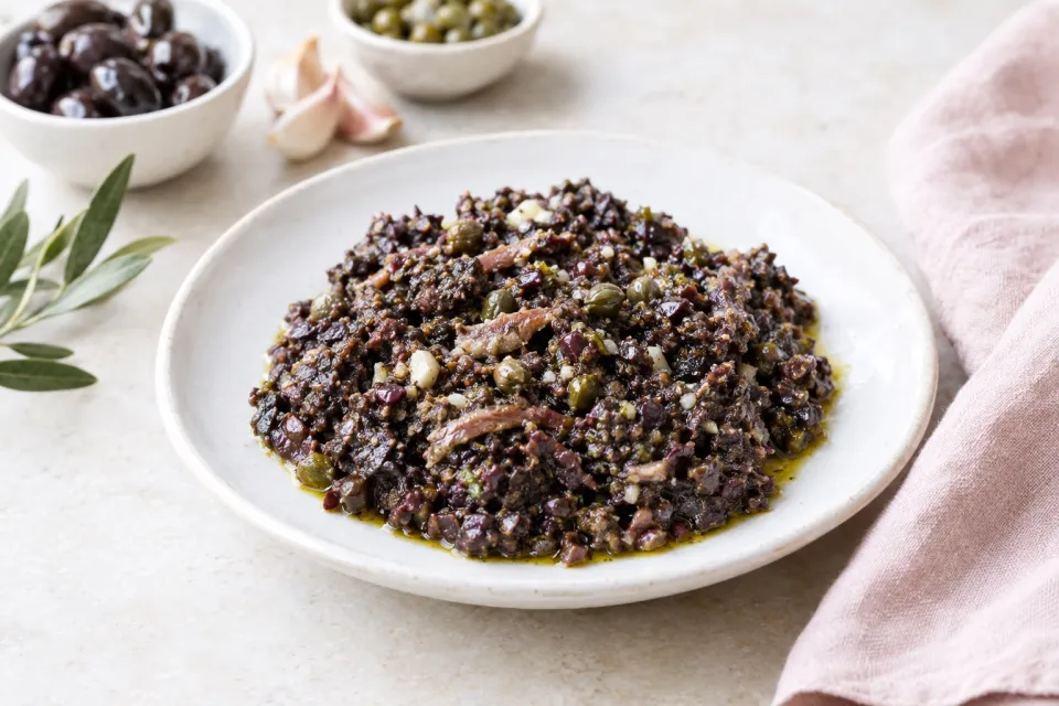 Black Olive Tapenade with Garlic, Capers, and Anchovies