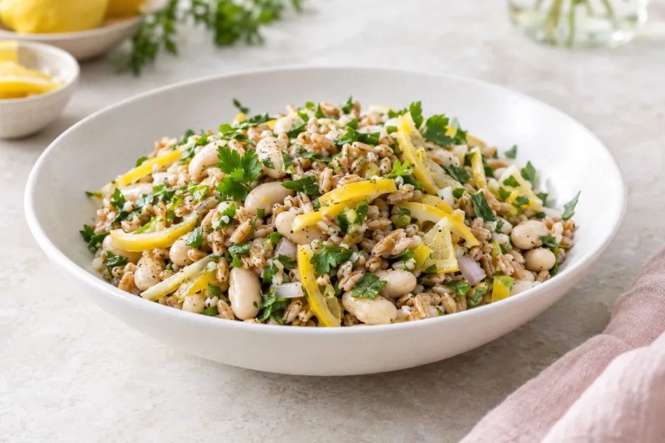 Farro, White Bean, and Preserved Lemon Salad
