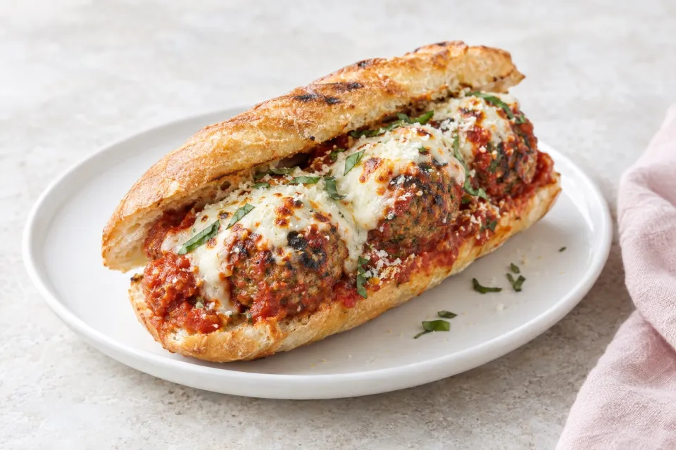 Grilled Meatball Parmesan Hero