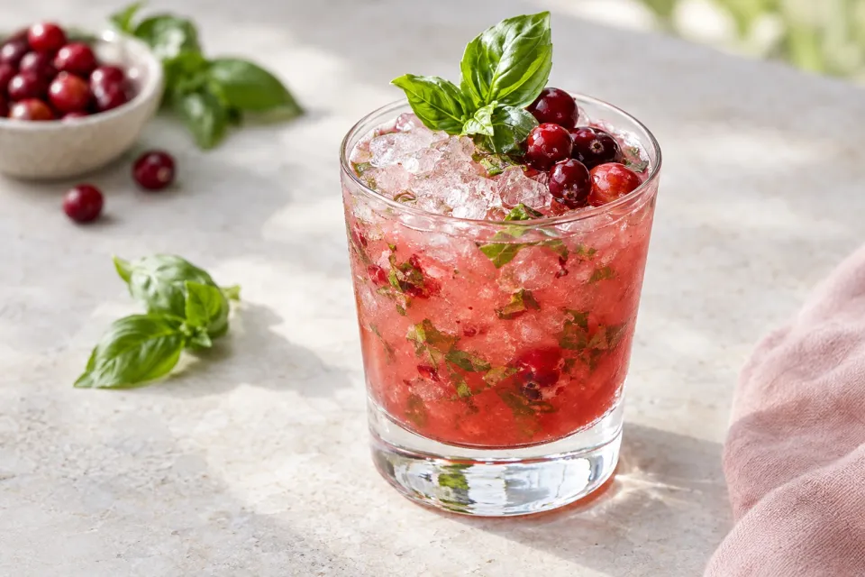 Basil Cranberry Julep