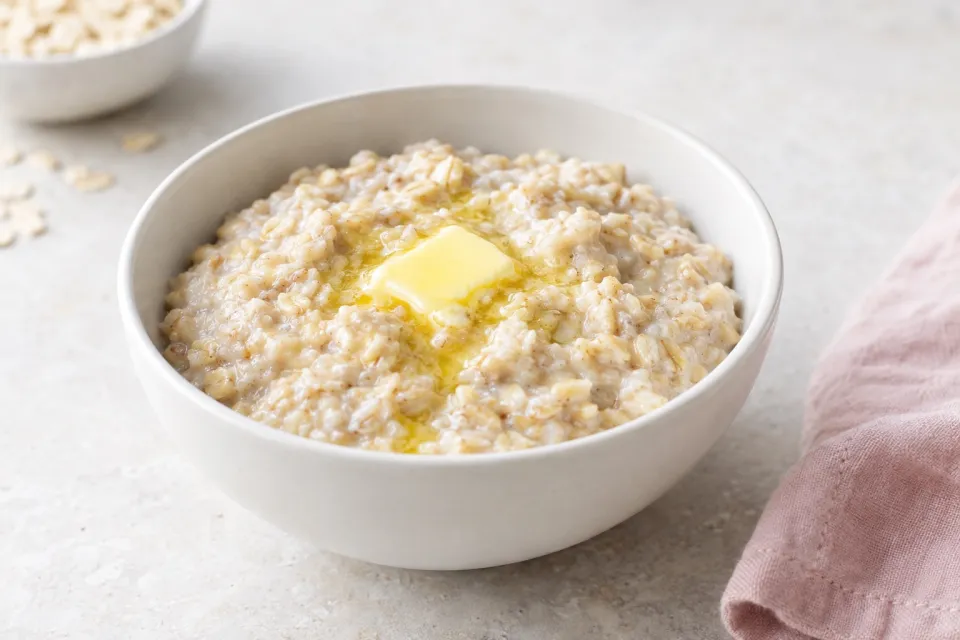 Traditional Scottish-Style Oatmeal with Butter