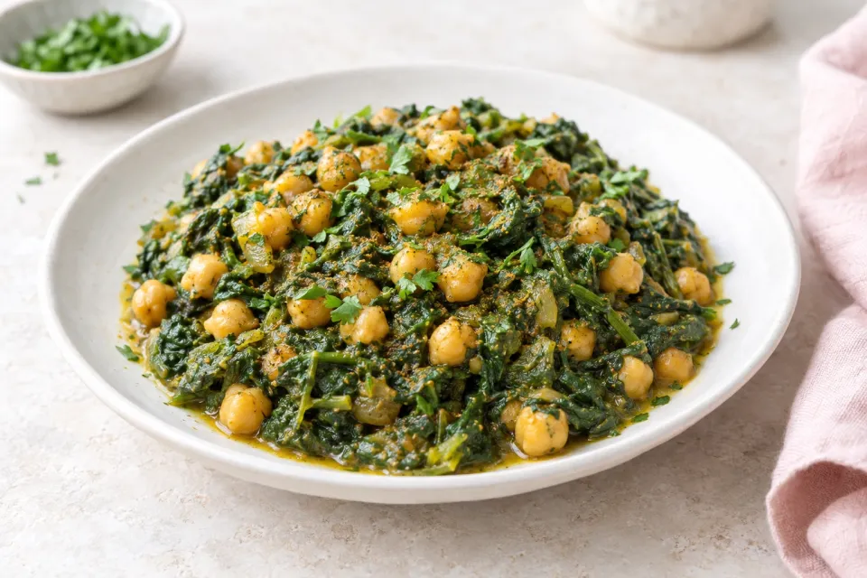 Moroccan Spinach and Chickpeas