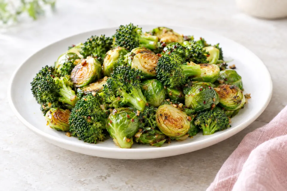 Easy Stir-Fried Broccoli and Brussels Sprouts