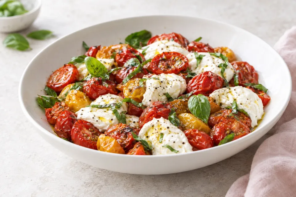 Oven-Roasted Tomato Caprese Salad