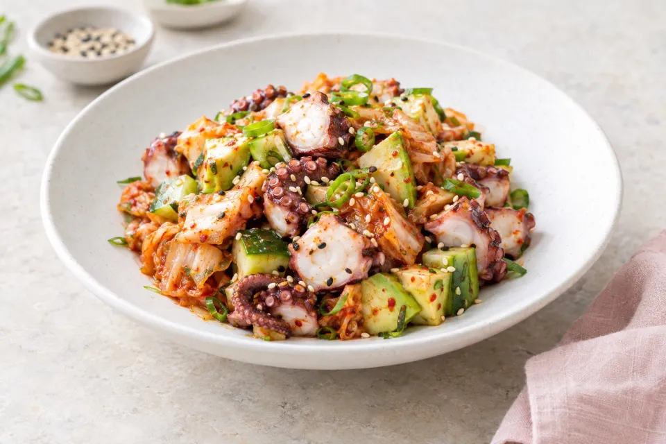 Octopus Poke with Kimchi