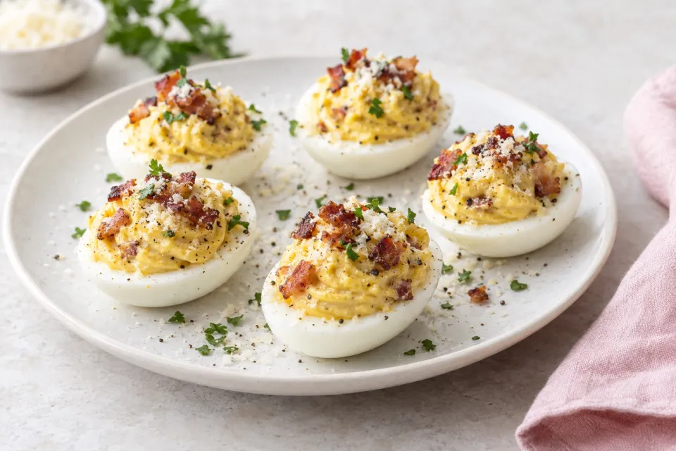 Deviled Eggs Carbonara