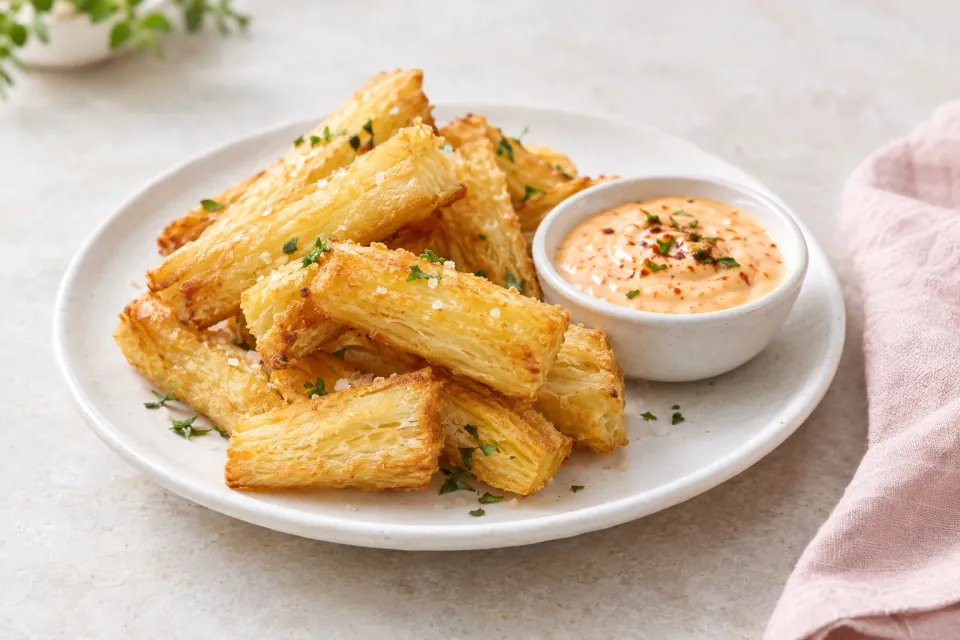 Fried Yuca with Spicy Mayo