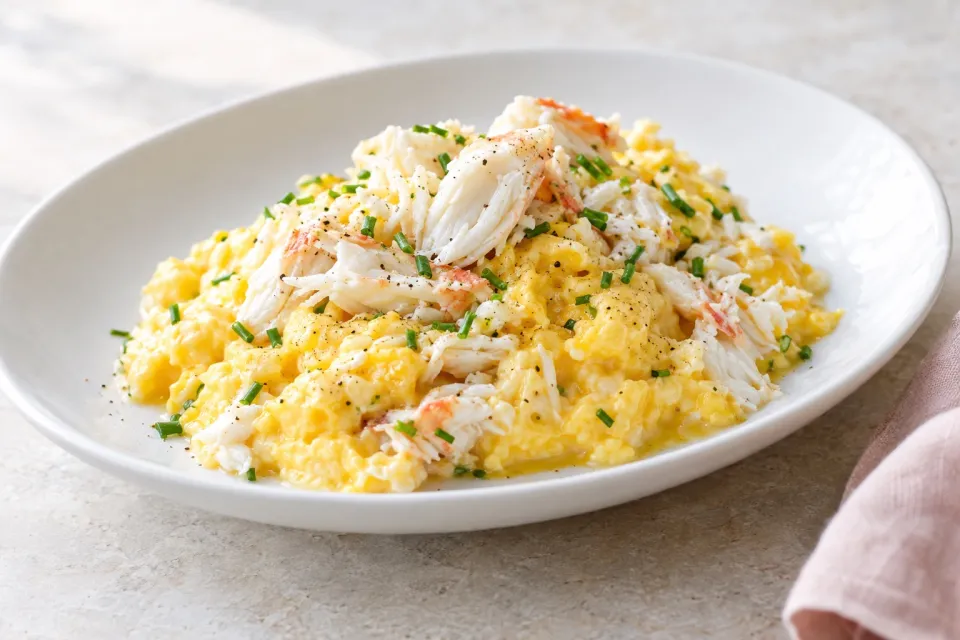 Soft Scrambled Eggs with Lump Crabmeat