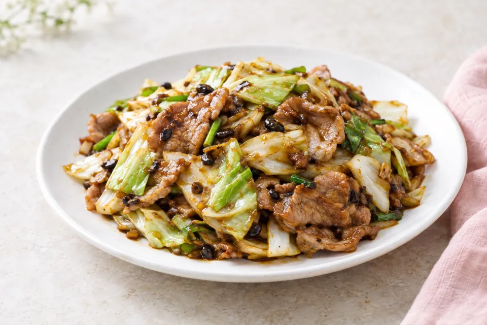 Stir Fried Pork and Cabbage with Black Bean Sauce
