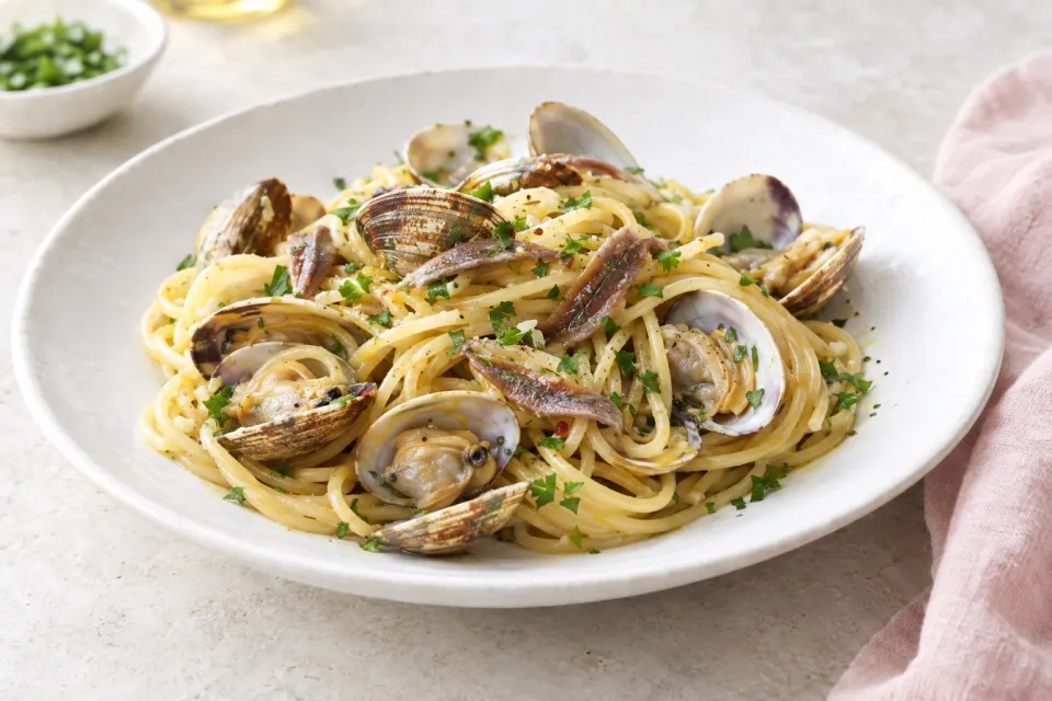 Pasta with Clams and Anchovies