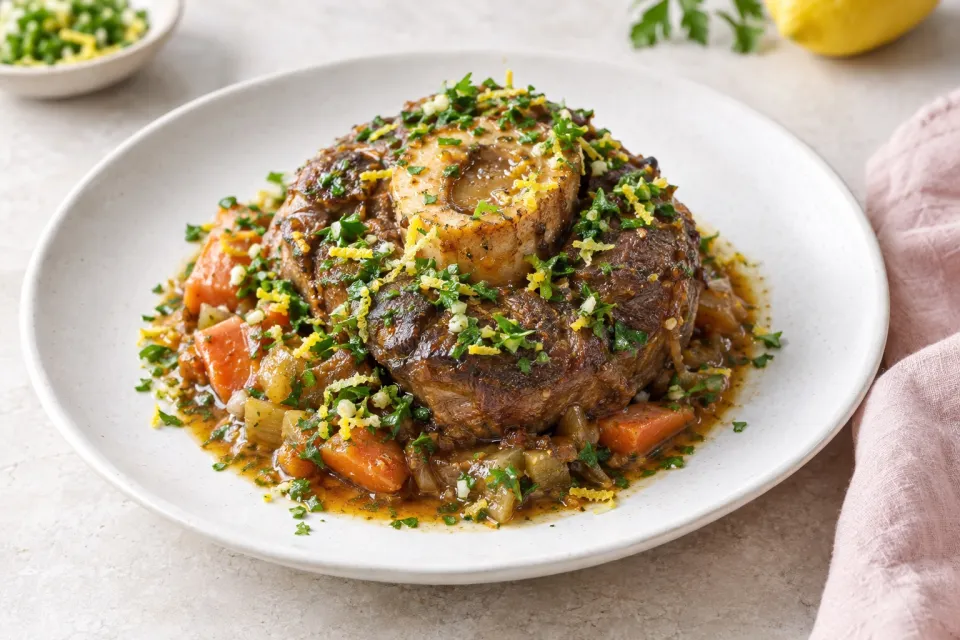 Slow-Cooker Beef Shank Osso Buco with Lemon-Parsley Gremolata