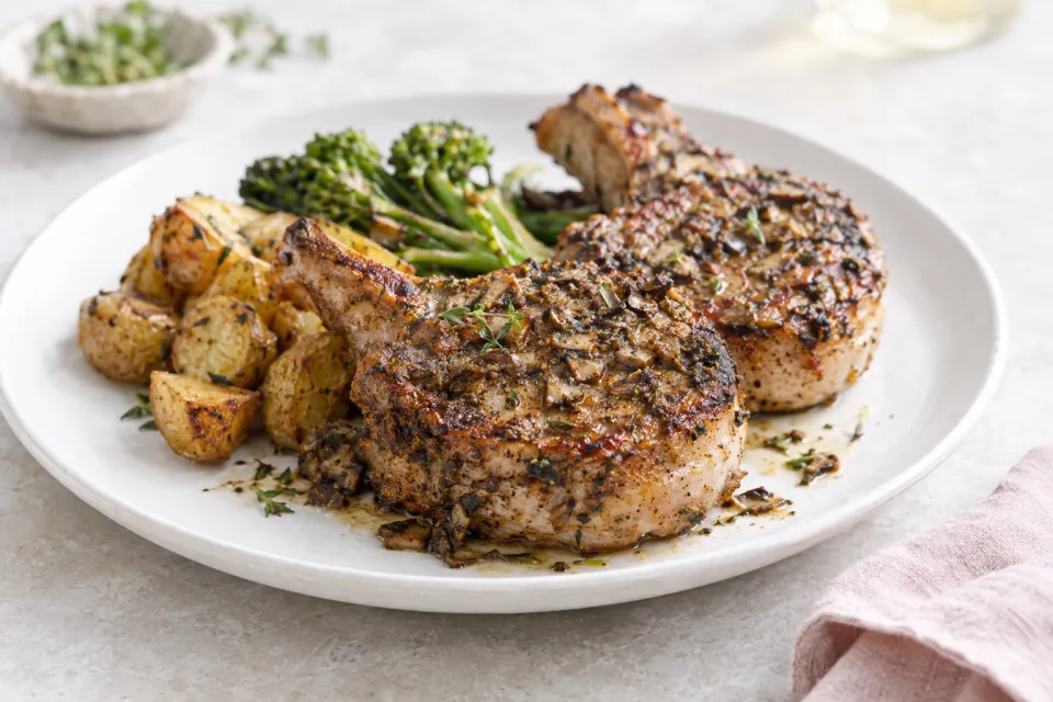Porcini-Rubbed Pork Chops