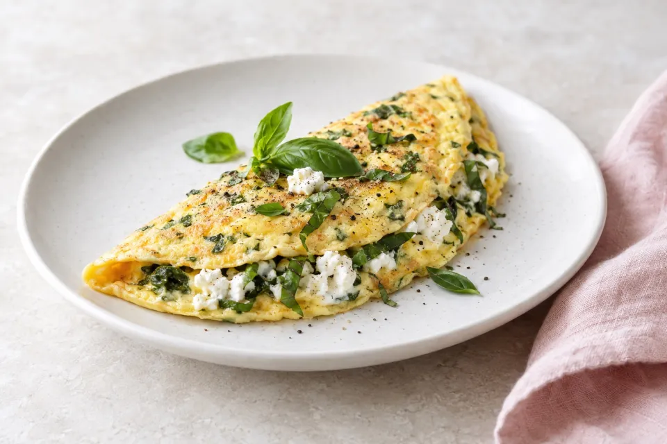 Basil Goat Cheese Omelette