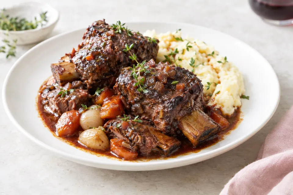 Pressure Cooker Red Wine–Braised Beef Short Ribs