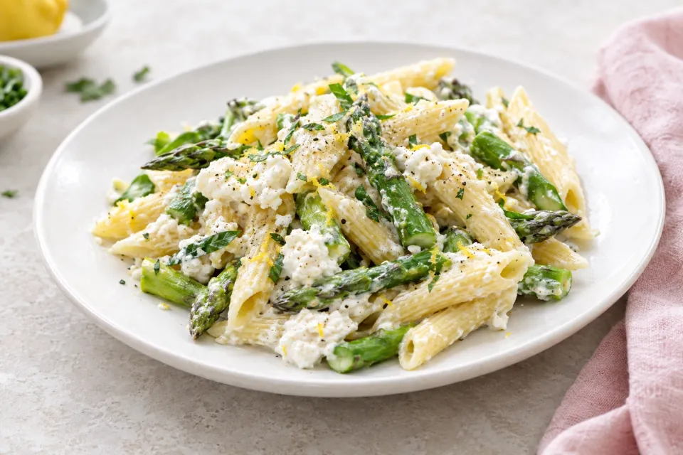 Penne with Ricotta and Asparagus