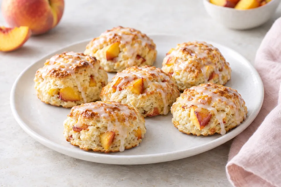 Mini Glazed Peach Scones