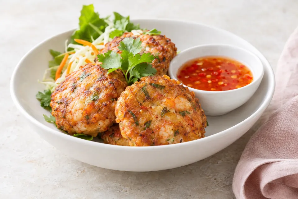 Thai Shrimp Cakes with Sweet Chili Sauce