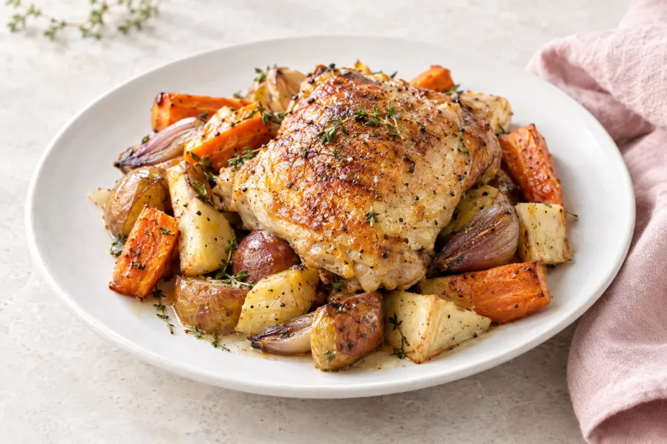 Keller’s Skillet Roast Chicken with Root Vegetables