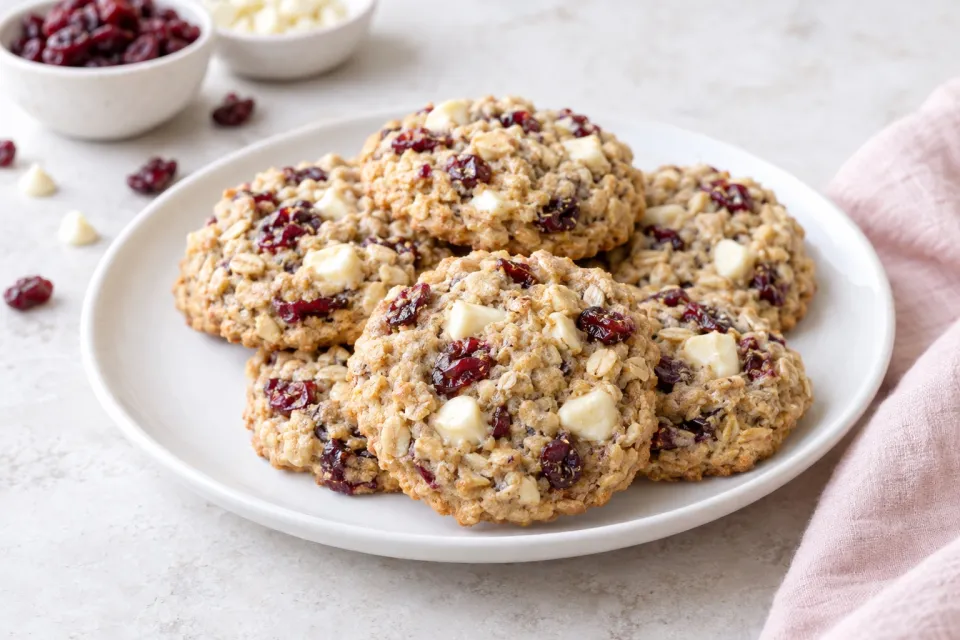 White Chocolate Cranberry Oatmeal Cookies