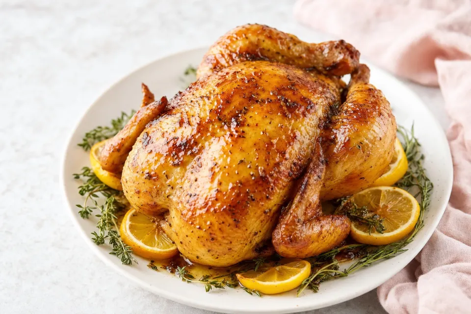 Honey Glazed Lemon Roast Chicken