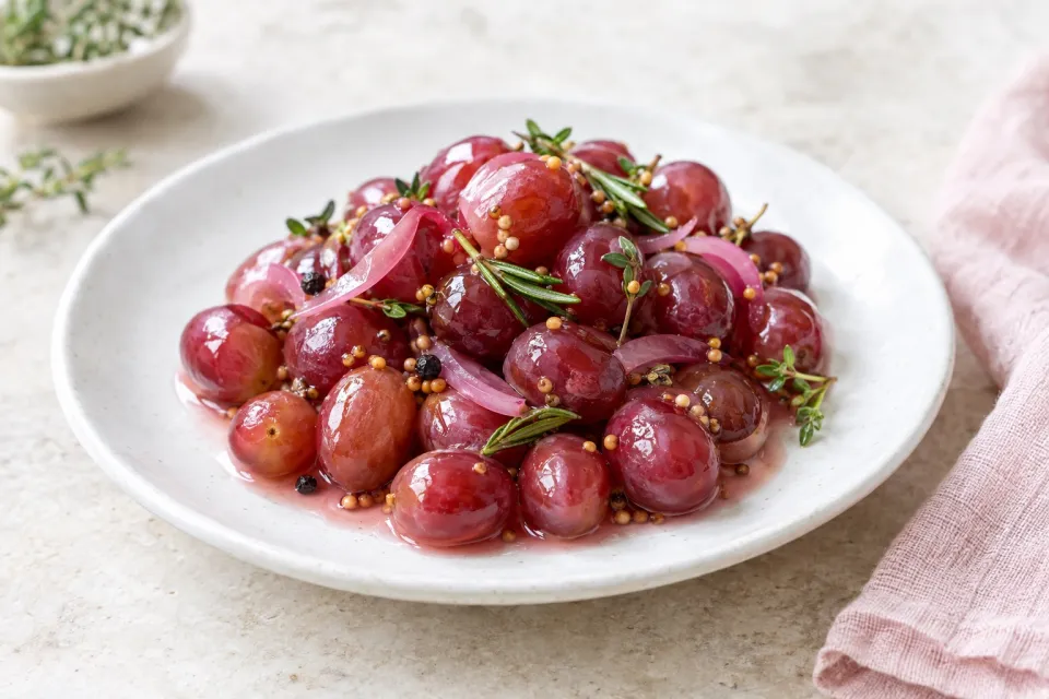 Pickled Red Grapes