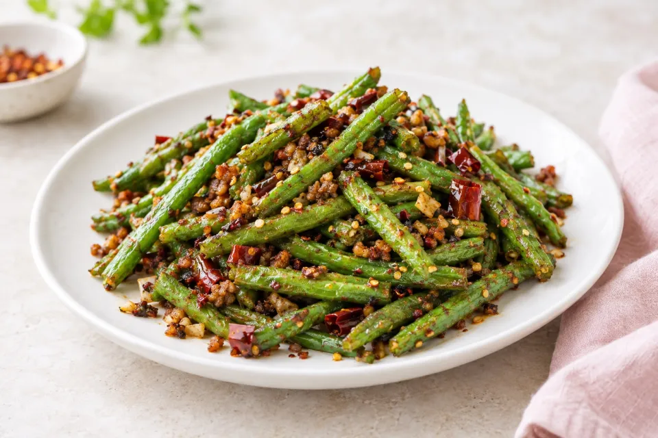 Easy Sichuan Dry-Fried Green Beans without a Wok