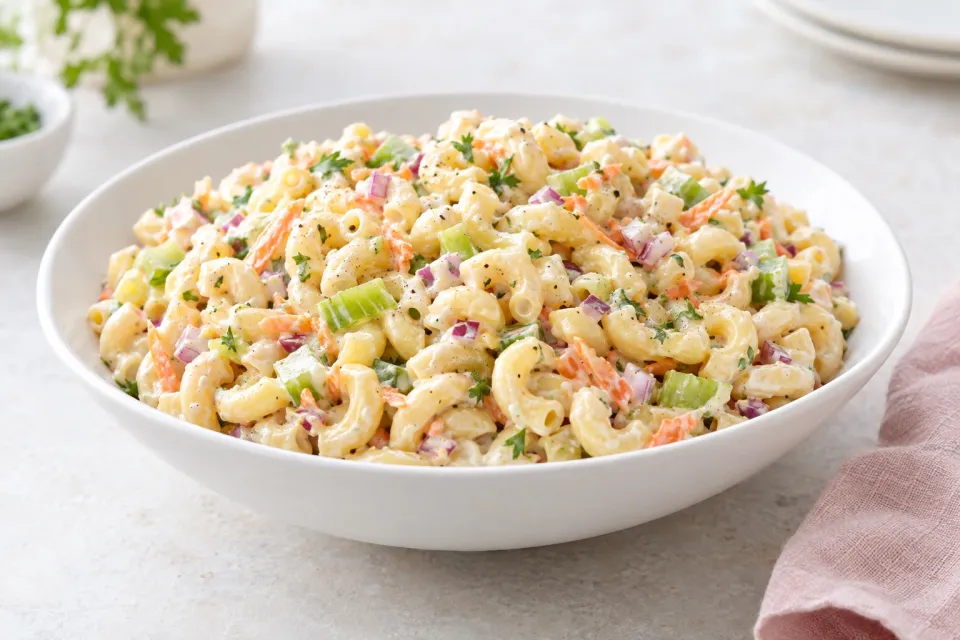 Tangy and Creamy Macaroni Salad