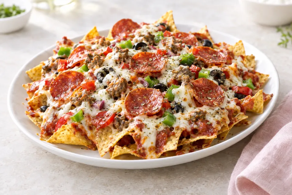 Pepperoni Pizza Supreme Nachos