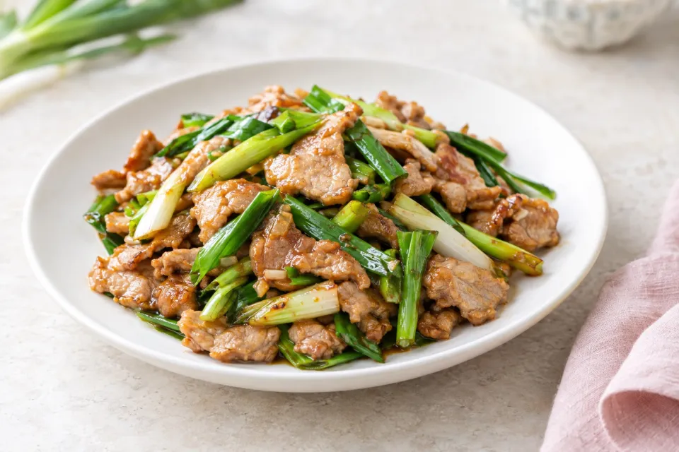 Pork Stir Fry with Green Onion