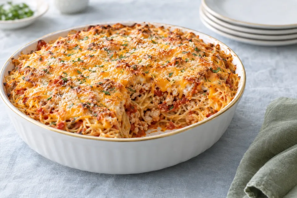 Chicken Spaghetti Pie
