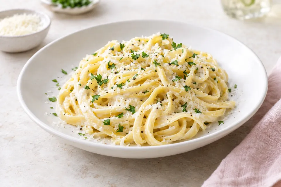 Lighter Fettuccine Alfredo
