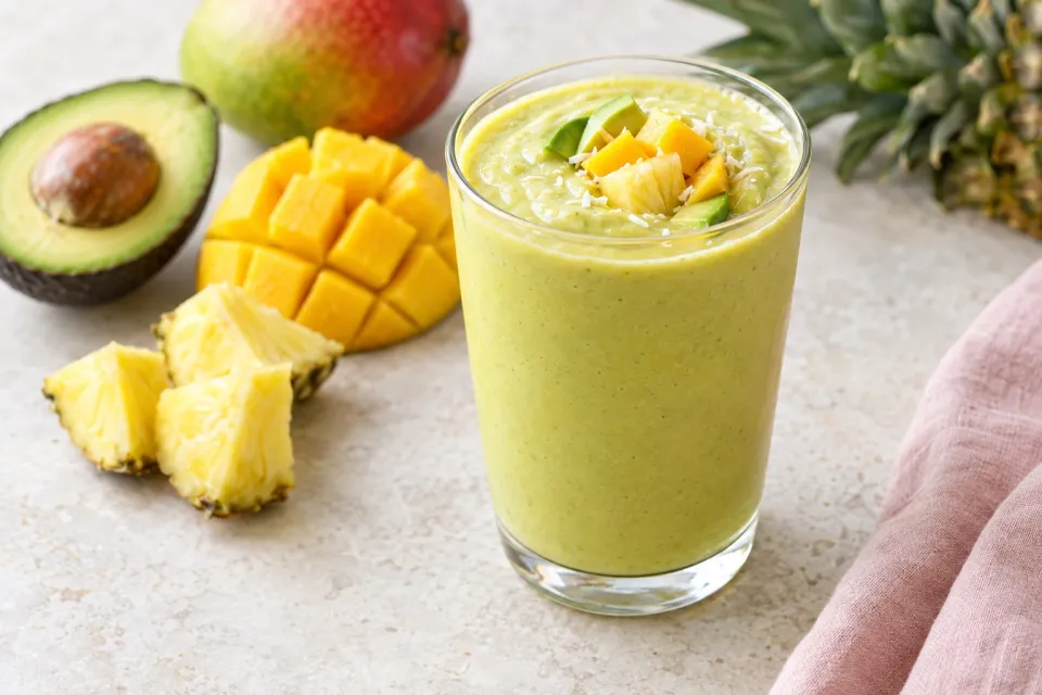 Avocado, Mango, and Pineapple Smoothie