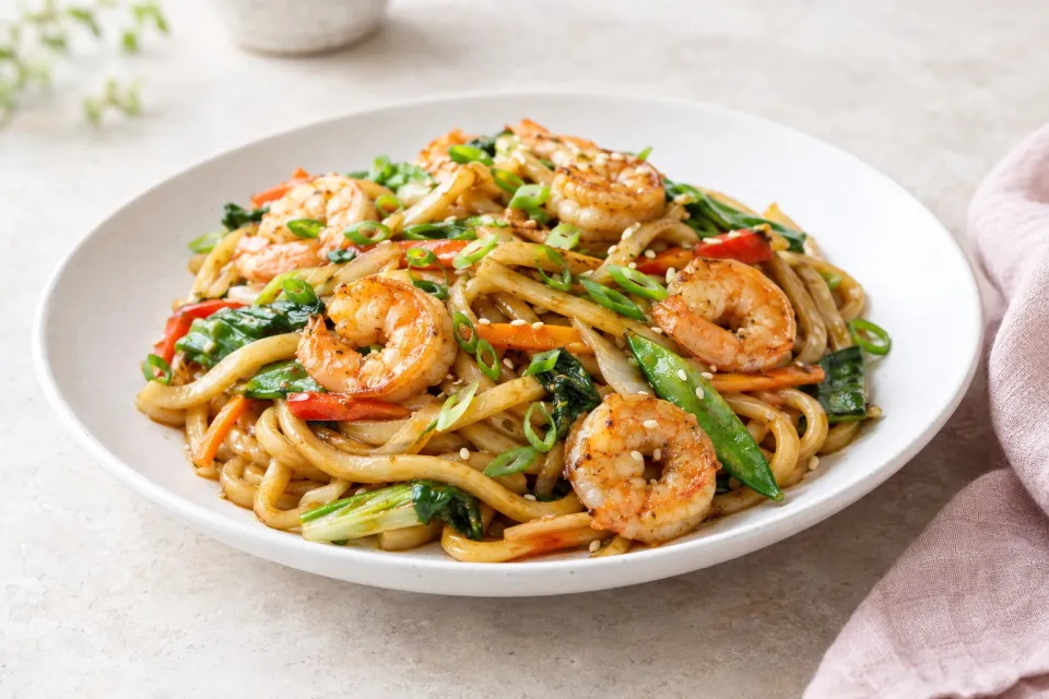 Yaki Udon with Shrimp