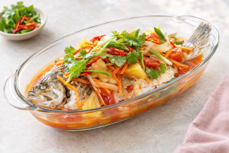 Thai-Style Sweet and Sour Steamed Fish