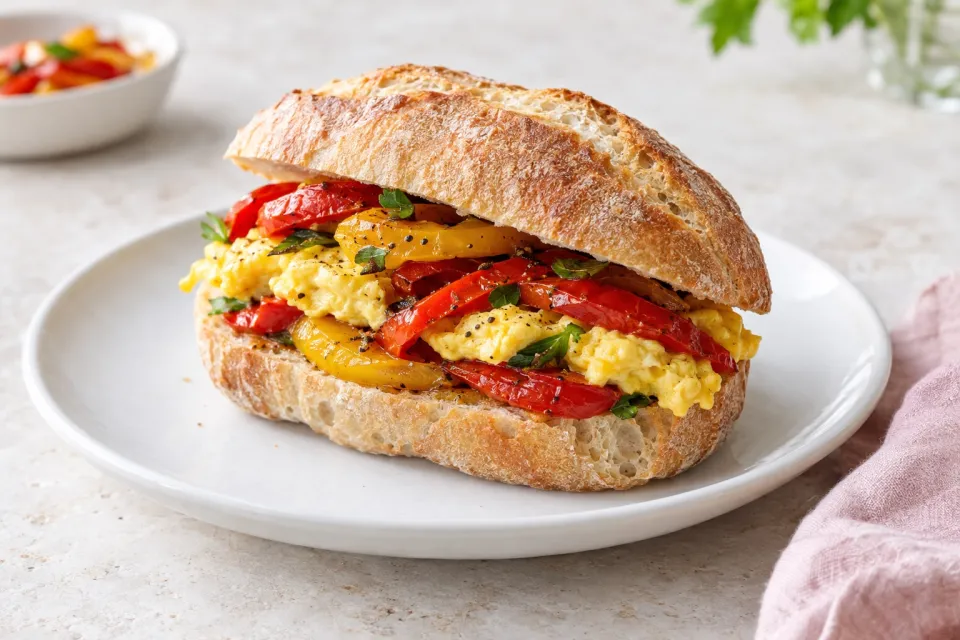 Peppers and Eggs Sandwich