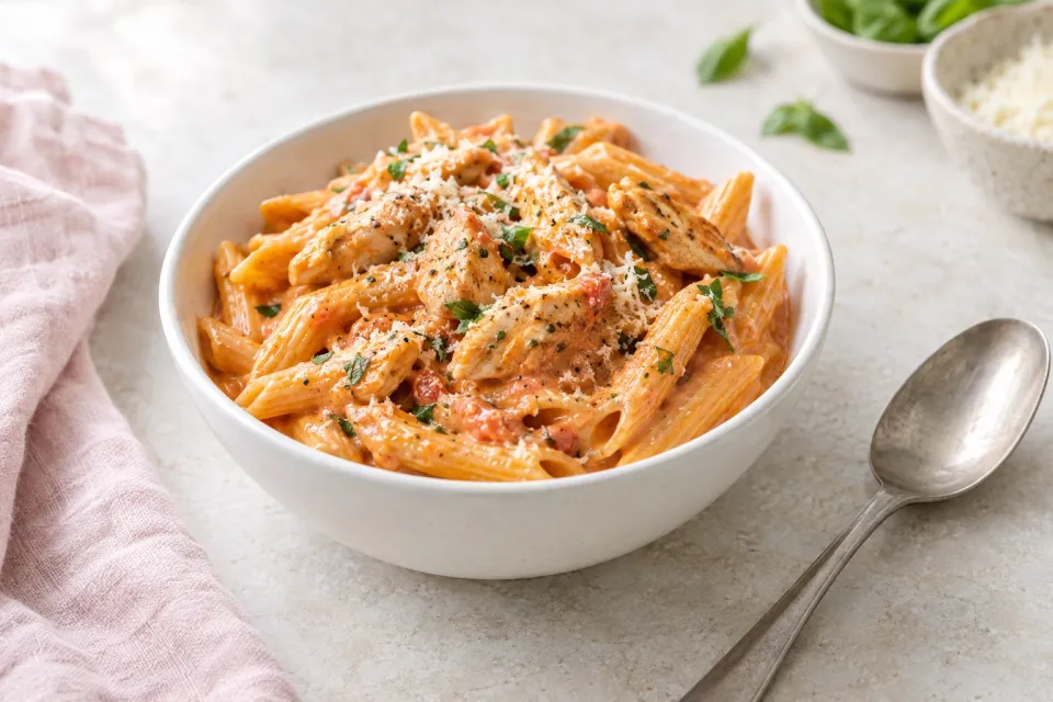 Chicken and Penne in Vodka Cream Sauce