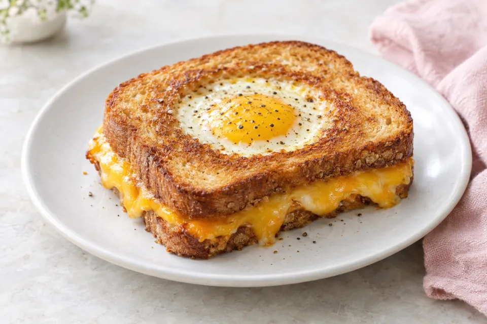 Egg-in-a-Hole Grilled Cheese Sandwich
