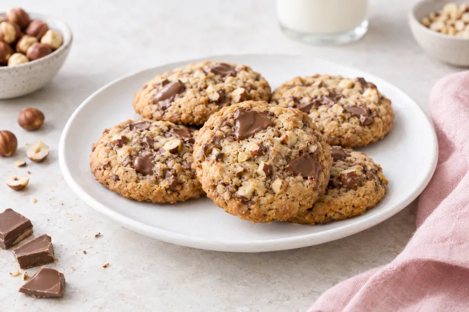 Hazelnut Cookies with Milk Chocolate