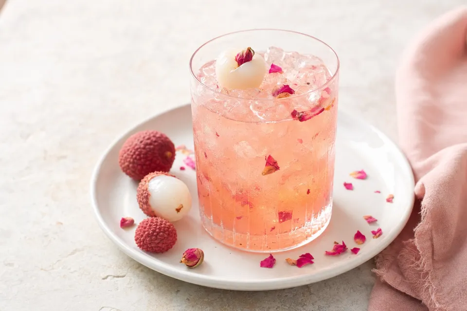 Rosewater and Lychee Mocktail